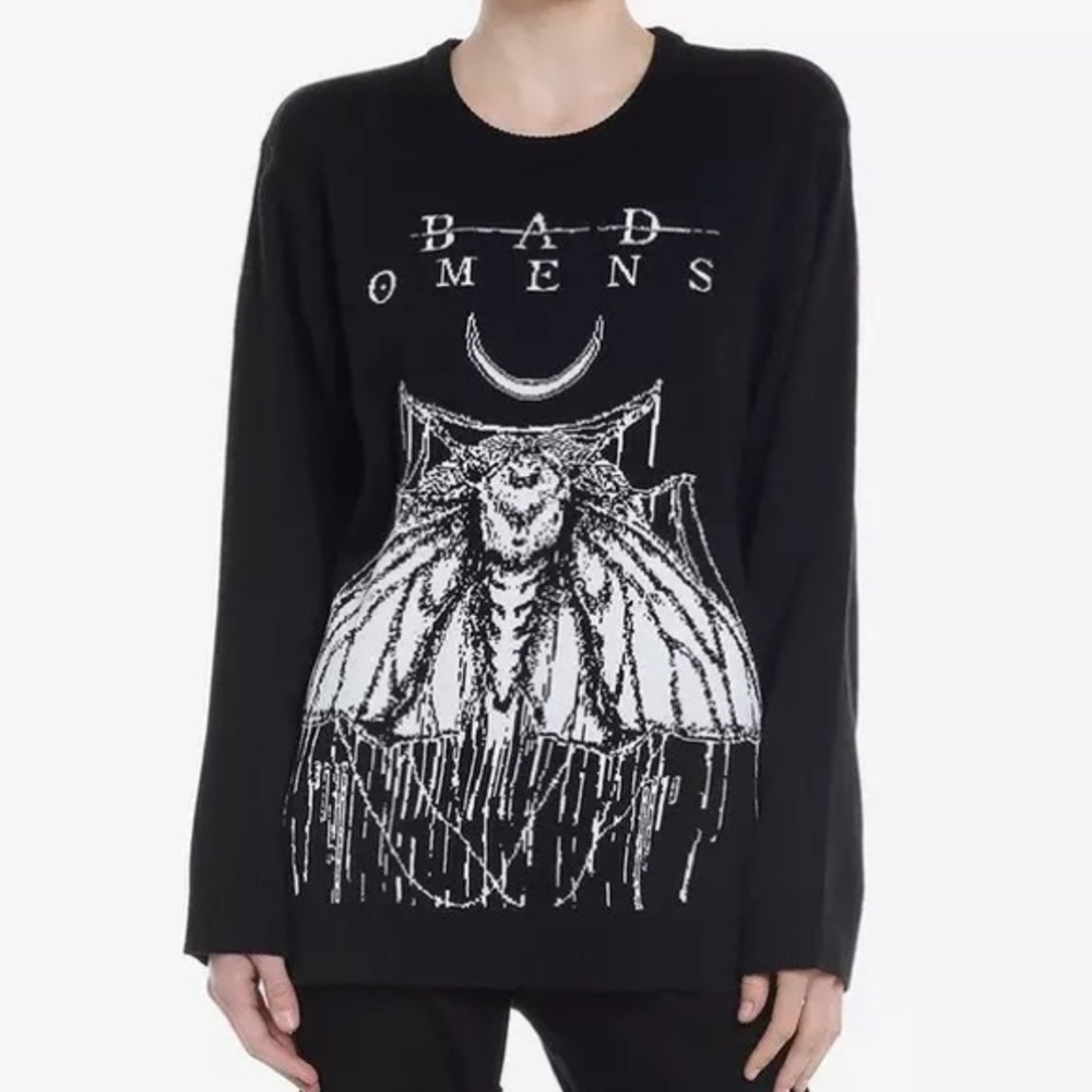 Bad Omens Moth‎ Intarsia Sweater Hot Topic Metalcore Music Concrete Jungle